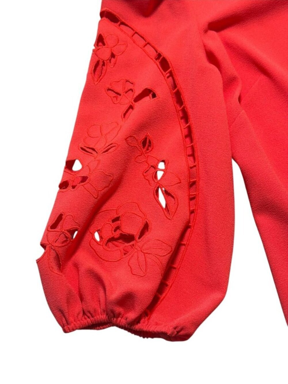 Vince Camuto Coral Eyelet Sleeve Crepe Shift Dress Size 12 NWT - Picture 7 of 9